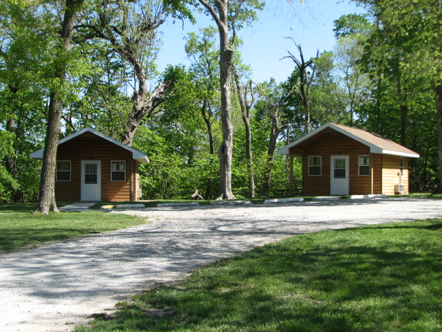 Two rental cabins at Sportsman Park