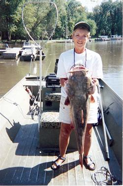A big catfish caught on the Mississippi River at Rock Creek Marina & Campgorund!