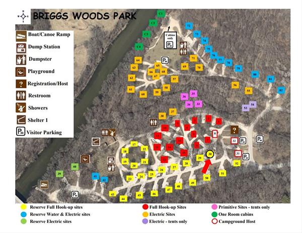 Campsite- Briggs Woods 30 - full hookup -No Image