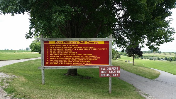 Don Williams Golf Course Sign