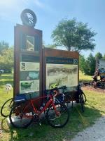 Slater Trailhead monument - Heart of Iowa Nature Trail