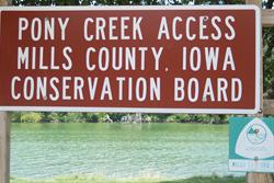 Pony Creek Lake Access sign