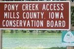 Pony Creek Lake Access sign