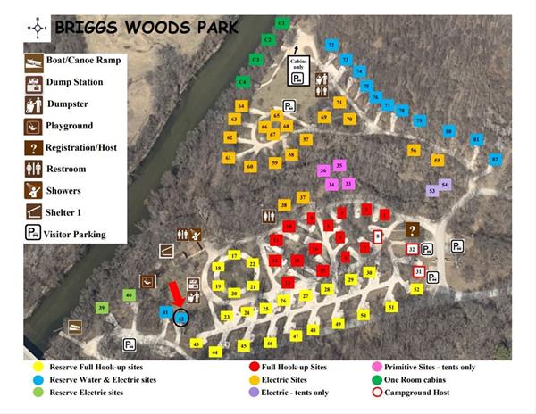 Campsite- Briggs Woods 42 - water/electric -No Image