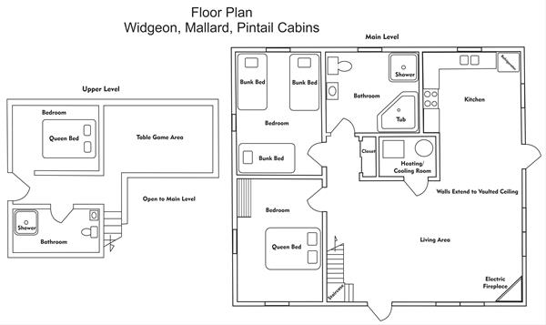 3 Bedroom Cabin Floor Plan